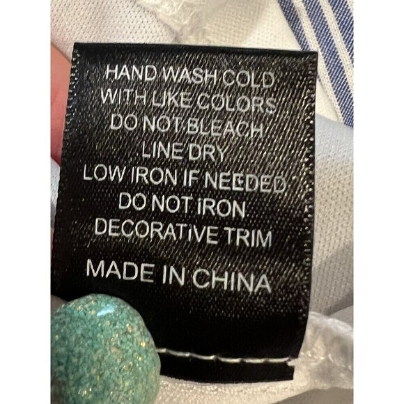 Crystal Doll blue and white stripe with patchwork roses zipper Back juniors 5 - Picture 9 of 9